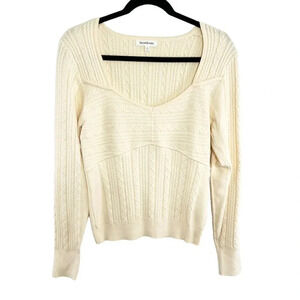 Heartloom - Revolve Cream Cable Knit Sweater Women's Size Large